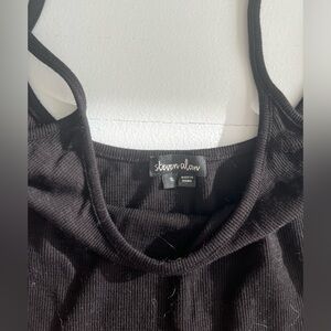 Steven Alan Black Ribbed Tank Top